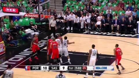 Kawhi Leonard Punches Damian Lillard’s Dunk Attempt Into the Future