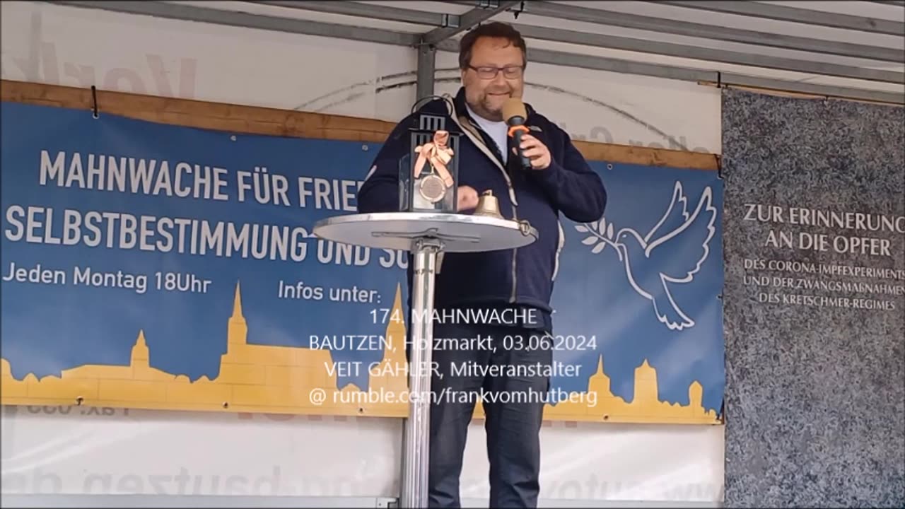 VEIT GÄHLER - BAUTZEN, Holzmarkt, 03 06 2024, 174. MAHNWACHE 🕊 - Bürgermikrofon