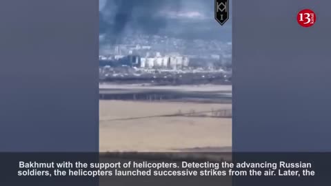 Ukrainian combat helicopter fires at area where Russians were advancing in Bakhmut