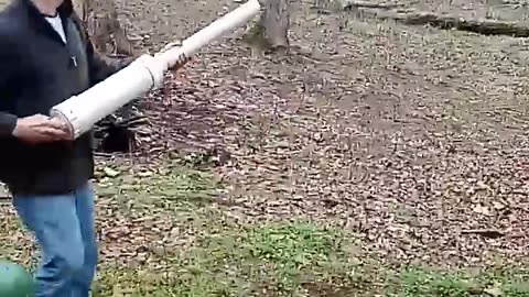 Potato Cannon with REAL POWER #potatocannon #potatolauncher #shorts