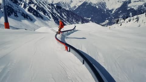 "Silk Skating" # Extreme Sports # Skiing # Double Skiing # Professional Actions Do Not Imitate