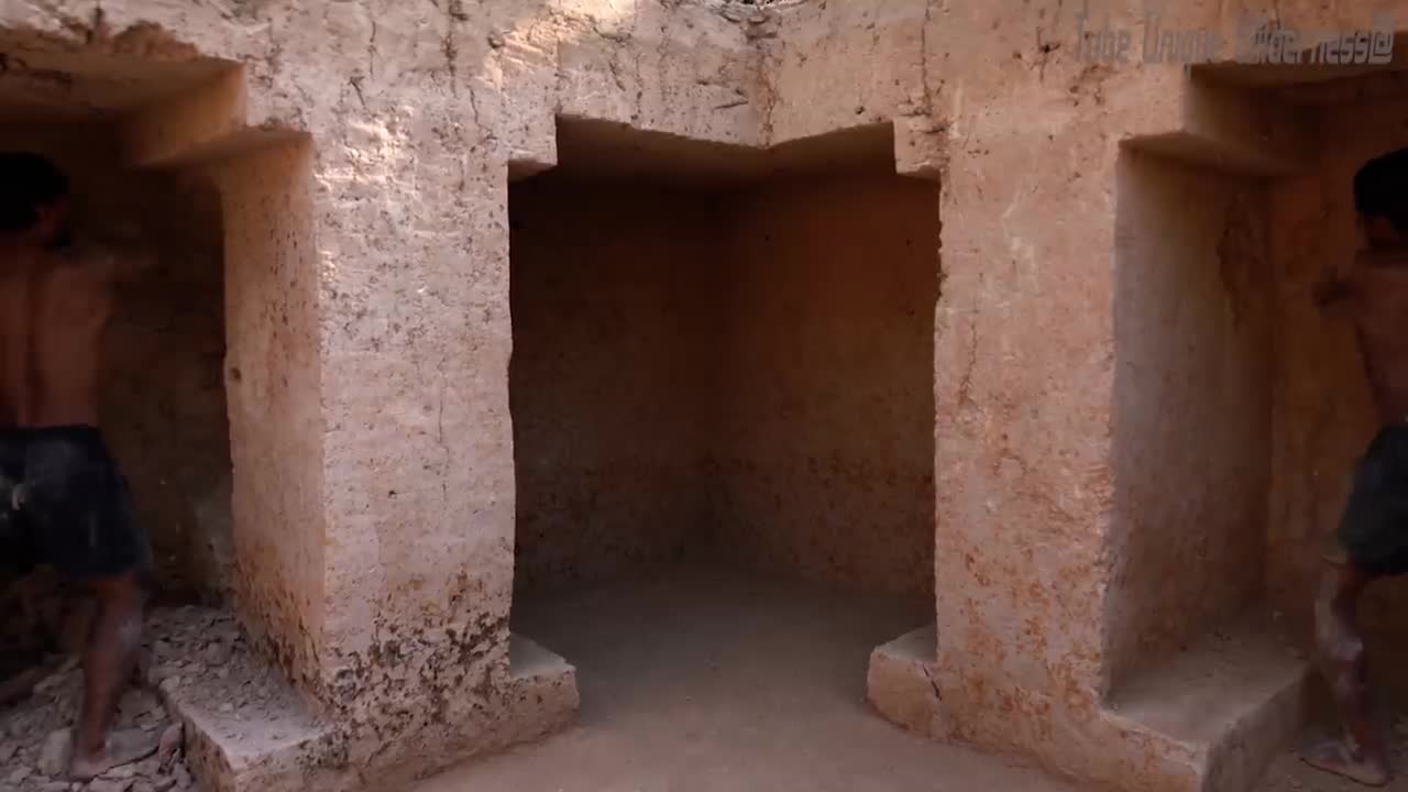 Build The Greatness Ancient underground Temple By Primitive Technology