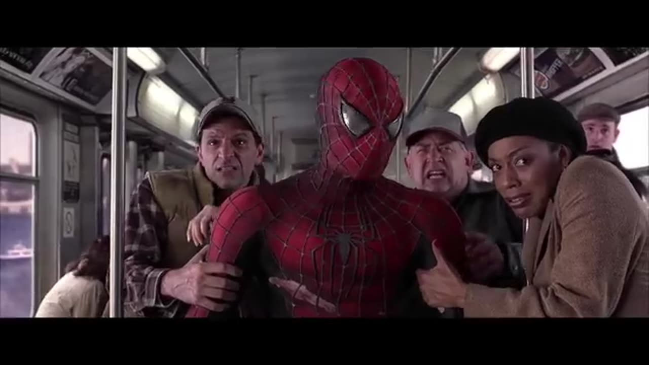 Spider man the train fight scene