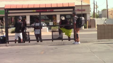 Homeless living on bus stops