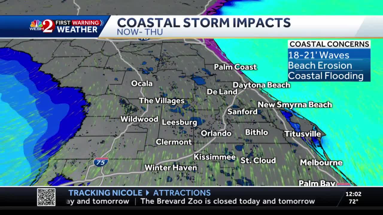 Tropical Storm Nicole - 12 p.m. Wednesday