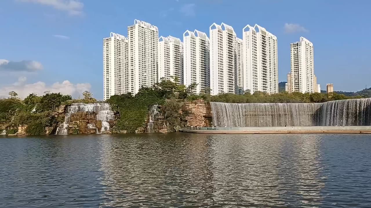 A natural beautiful waterfall in china