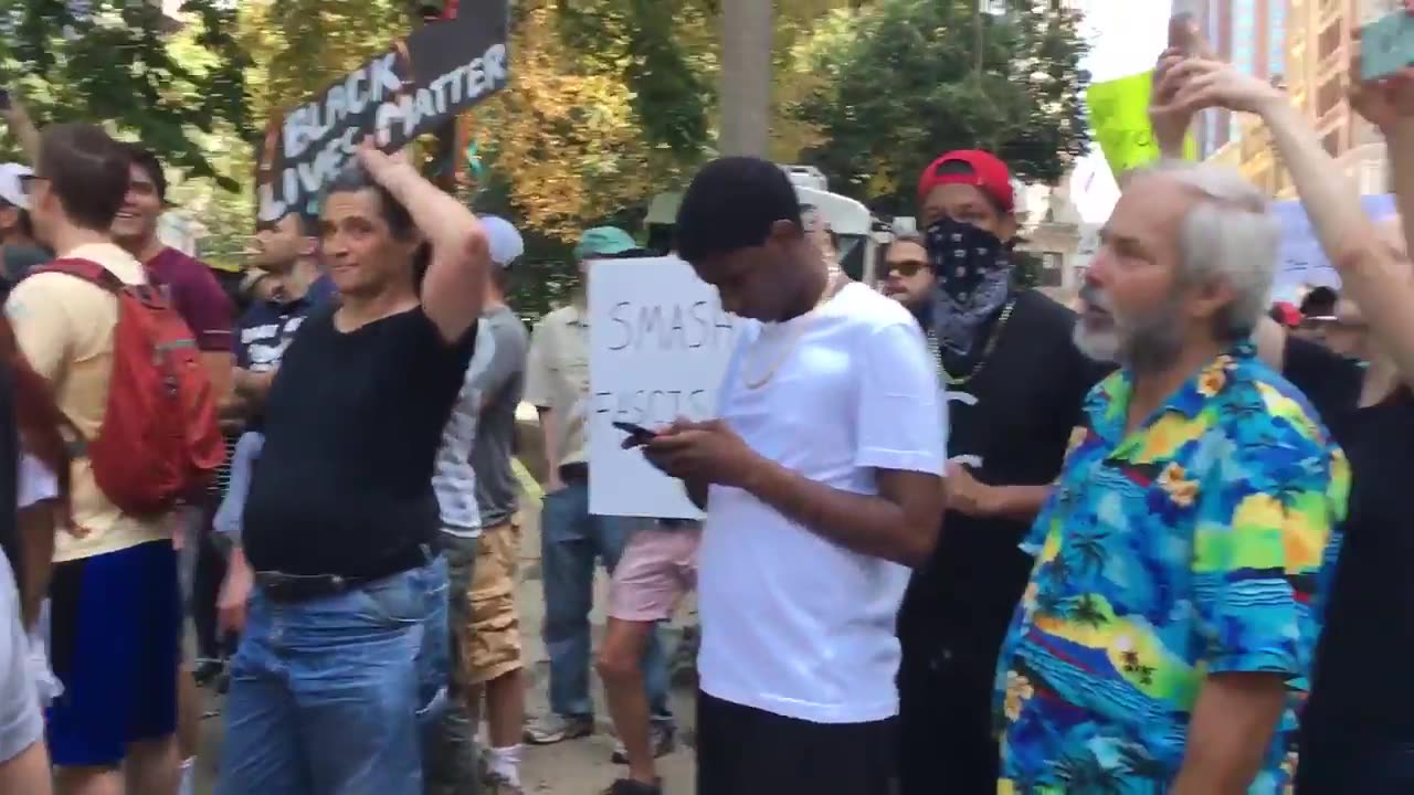 Aug 19 2017 Boston free speech rally 1.9 Antifa chanting and blocking people who are trying to exit