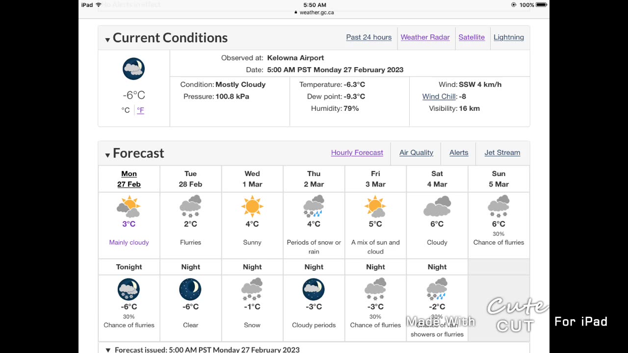 Kelowna Weather February 27 2023