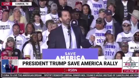 Don Jr Speech at Conroe TX rally - Jan 29, 2022