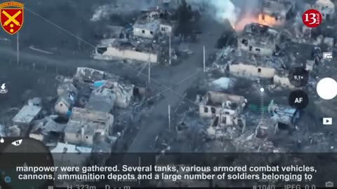 The area where Russians gathered large number of equipment and manpower for new attack was SHELLED
