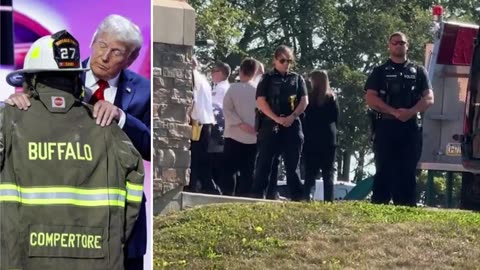 Comperatore’s casket being carried by firefighters