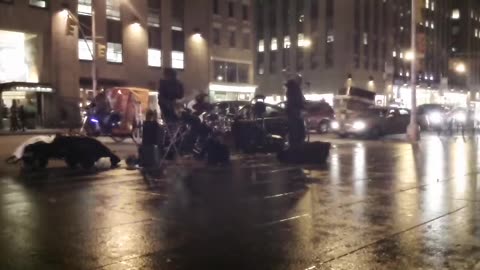 Trio Band Playing at Rockefeller Center-My Girl-Nov 1, 2013