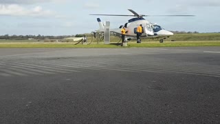 Augusta Grand A109S Rotors Running Refuel