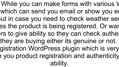 Looking for a Product Guarantee registration form Wordpress Plugin