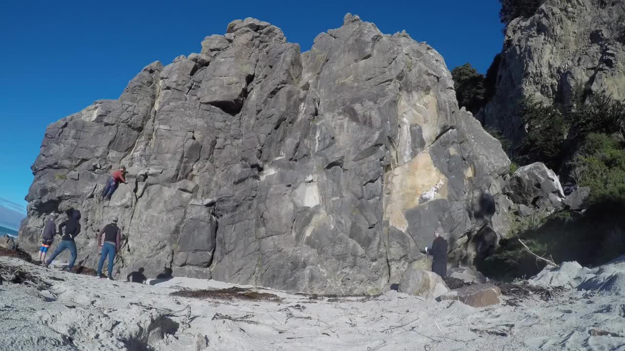 Rock Climbing in Long Beach, NZ