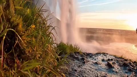 Seljalandsfoss is a famous waterfall located in the south of Iceland.