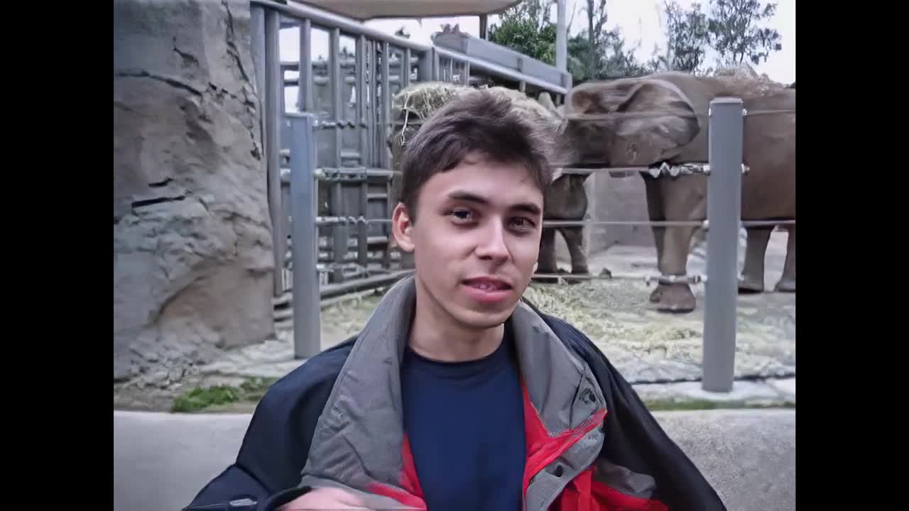 Me at the zoo - 8K Upscaled, 60 FPS