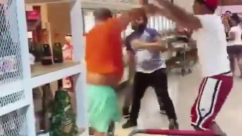 Families Fight Over The Last Items On The Discount Aisle