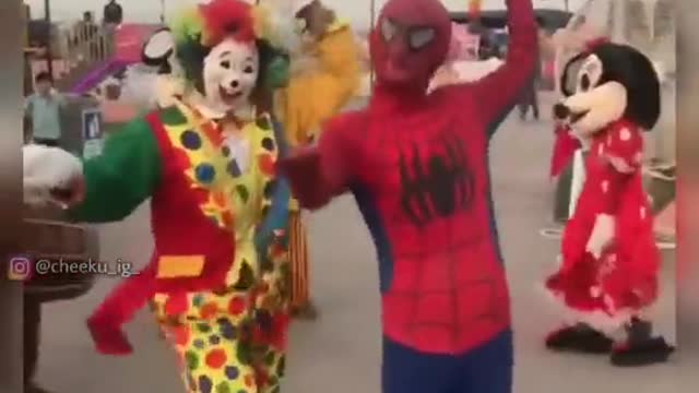 Spider man And joker funny dance party for entertainment