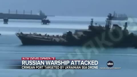 Ukraine forces strike Russian warship