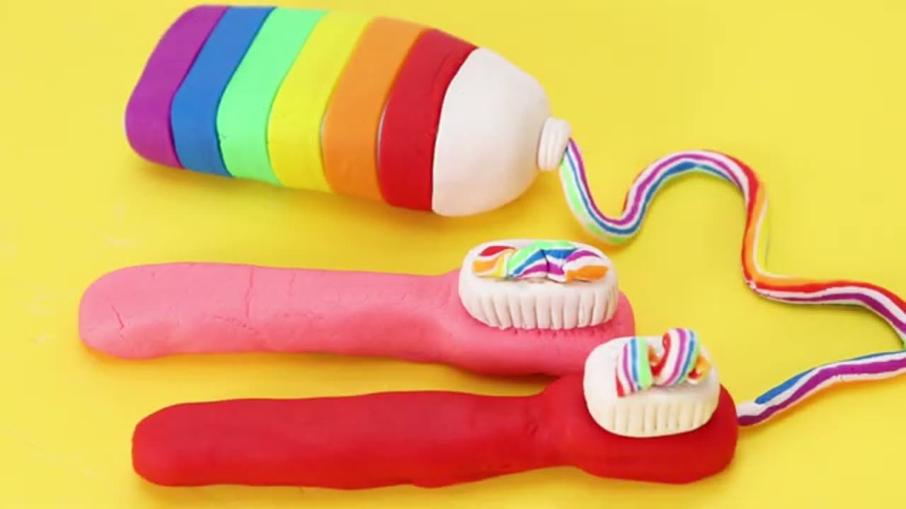 Rainbow ToothPaste With Play Doh