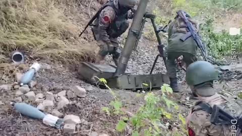 Here is the footage of 82-mm mortars 2B14 Podnos crews in action.
