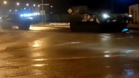 200+ military vehicles drove through Bershakovo, Russia