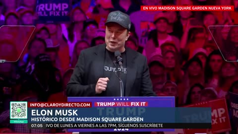 Elon Musk EN ESPAÑOL en mitin TRUMP en Madison Square Garden Nueva York