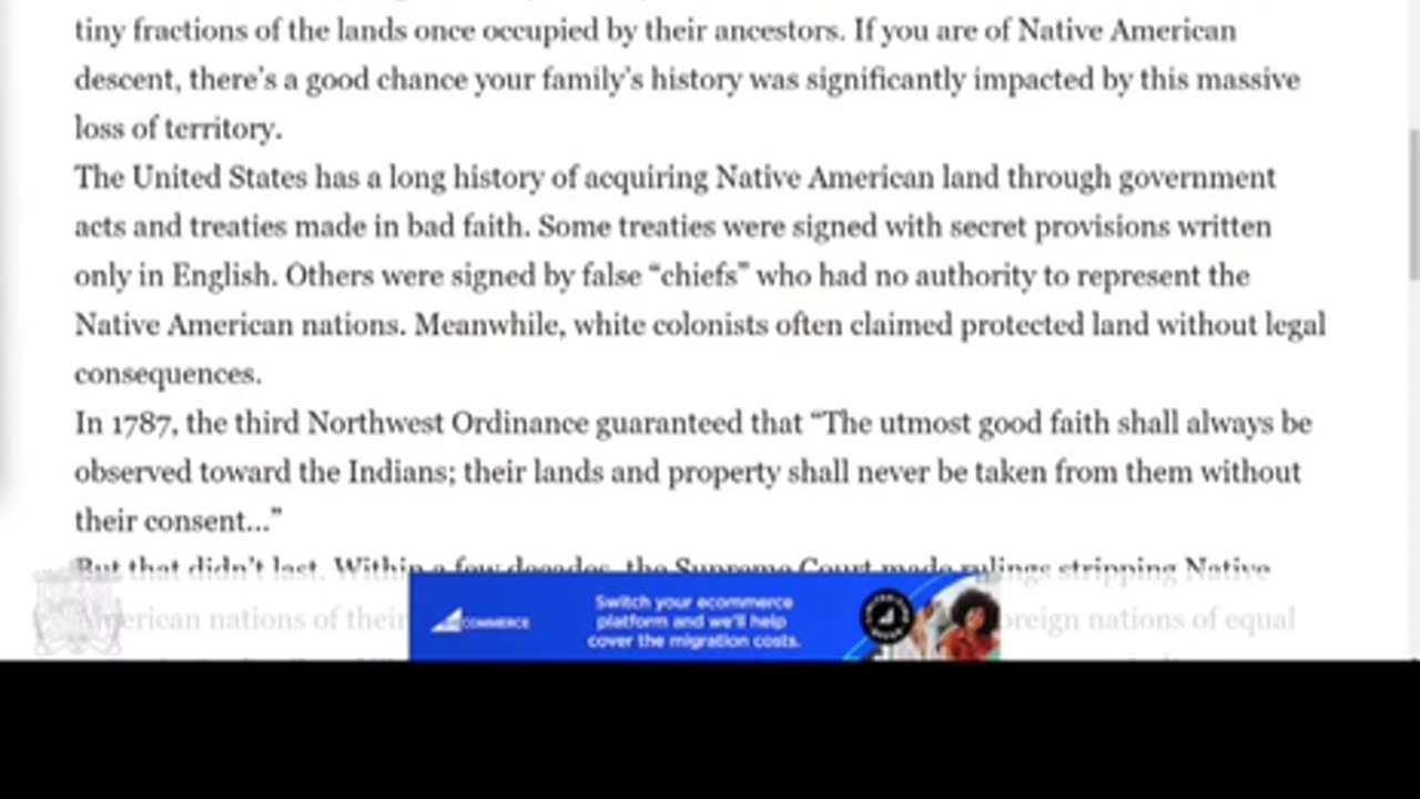 AMERICA MADE TREATIES WITH THE NATIVES IN BAD FAITH