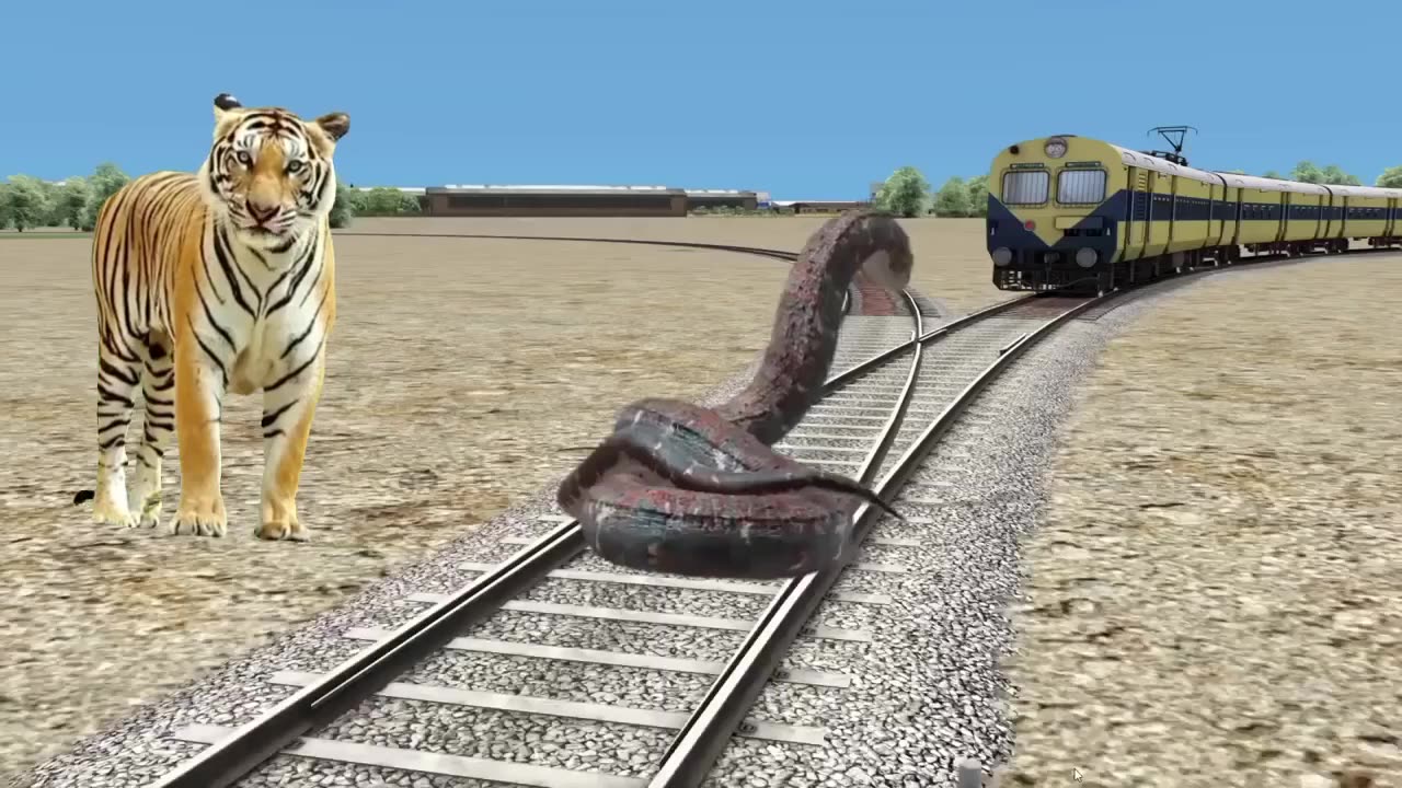 Angry- Snake- Elephant- Trains- Tiger