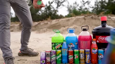 Giant Coca Cola & Big Monster, Chupa Chups, Mtn Dew, Fanta, Mirinda and Mentos soda mix Underground1