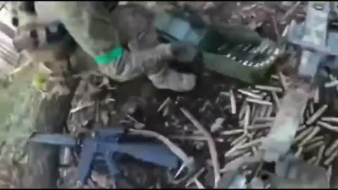 Footage of the work of the machine gun crew of the Azov Brigade in the