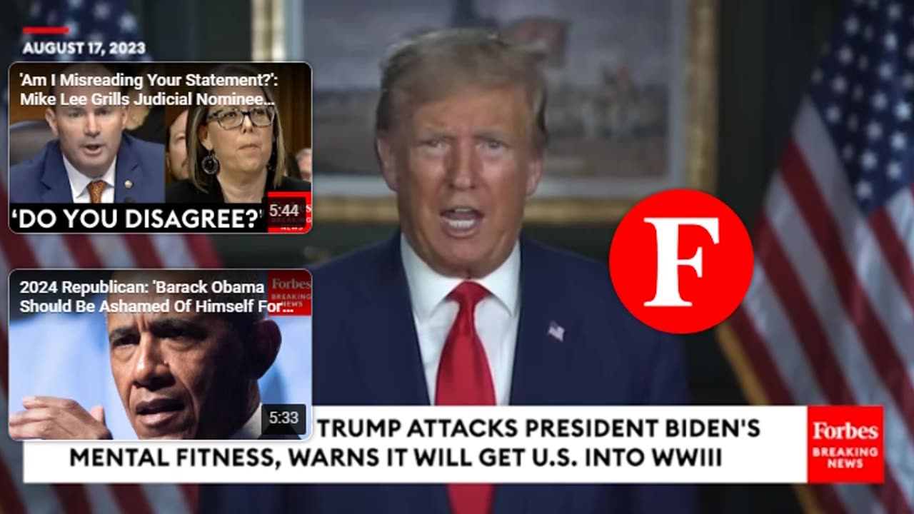 BREAKING NEWS: Trump Claims That Biden Will Lead U.S. Into World War III, Is 'Mental Catastrophe'