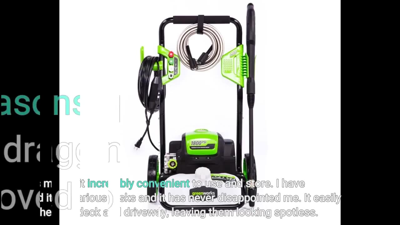 Skim Feedback: Greenworks 1800 PSI 1.2 GPM Pressure Washer (Open Frame) PWMA Certified