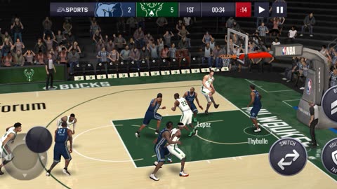 NBA LIVE Mobile, Milwaukee Bucks Vs Memphis Grizzlies (First quarter).