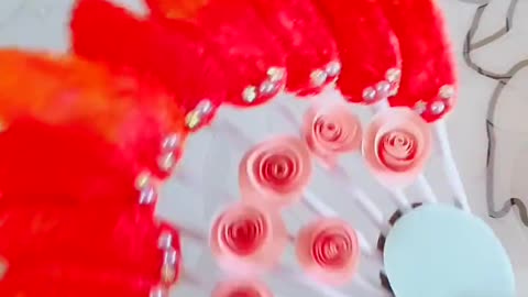 How to make paper Fan design | paper craft design for project work