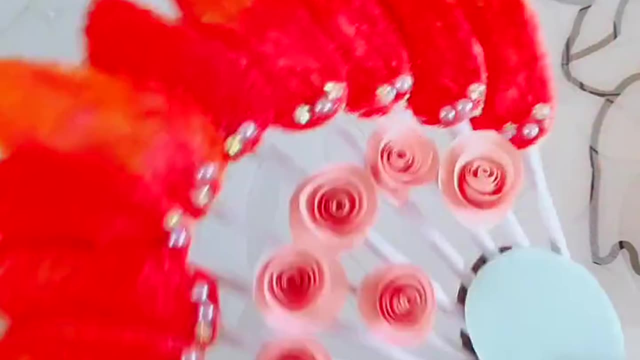How to make paper Fan design | paper craft design for project work
