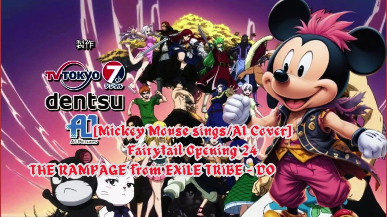 [Mickey Mouse AI Cover] Fairy tail Opening 24 | THE RAMPAGE from EXILE TRIBE - DOWN BY LAW