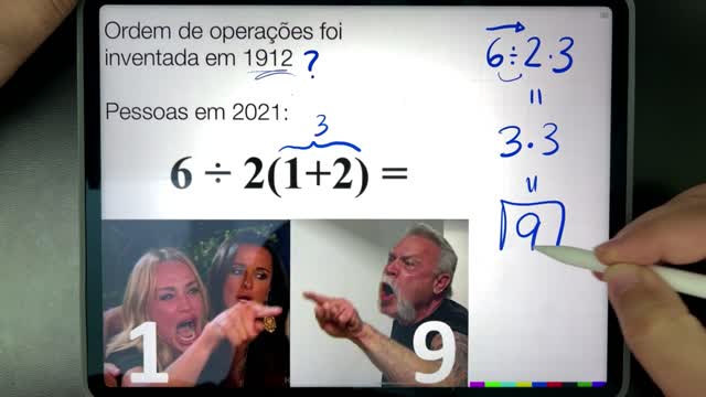 🤯 MATEMÁTICA BÁSICA DESBUGADA -Expressão Numérica da Discórdia 6÷2(1+2) Você Consegue Resolver