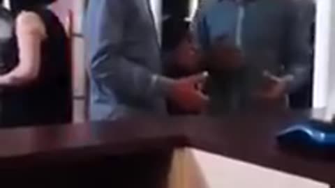 Drunk man fighting the mirror :P