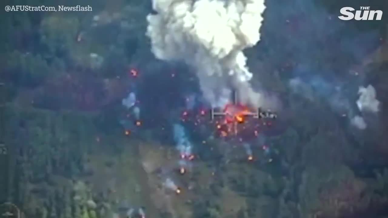 Ukrainians destroy Russian ammo trucks in huge explosion