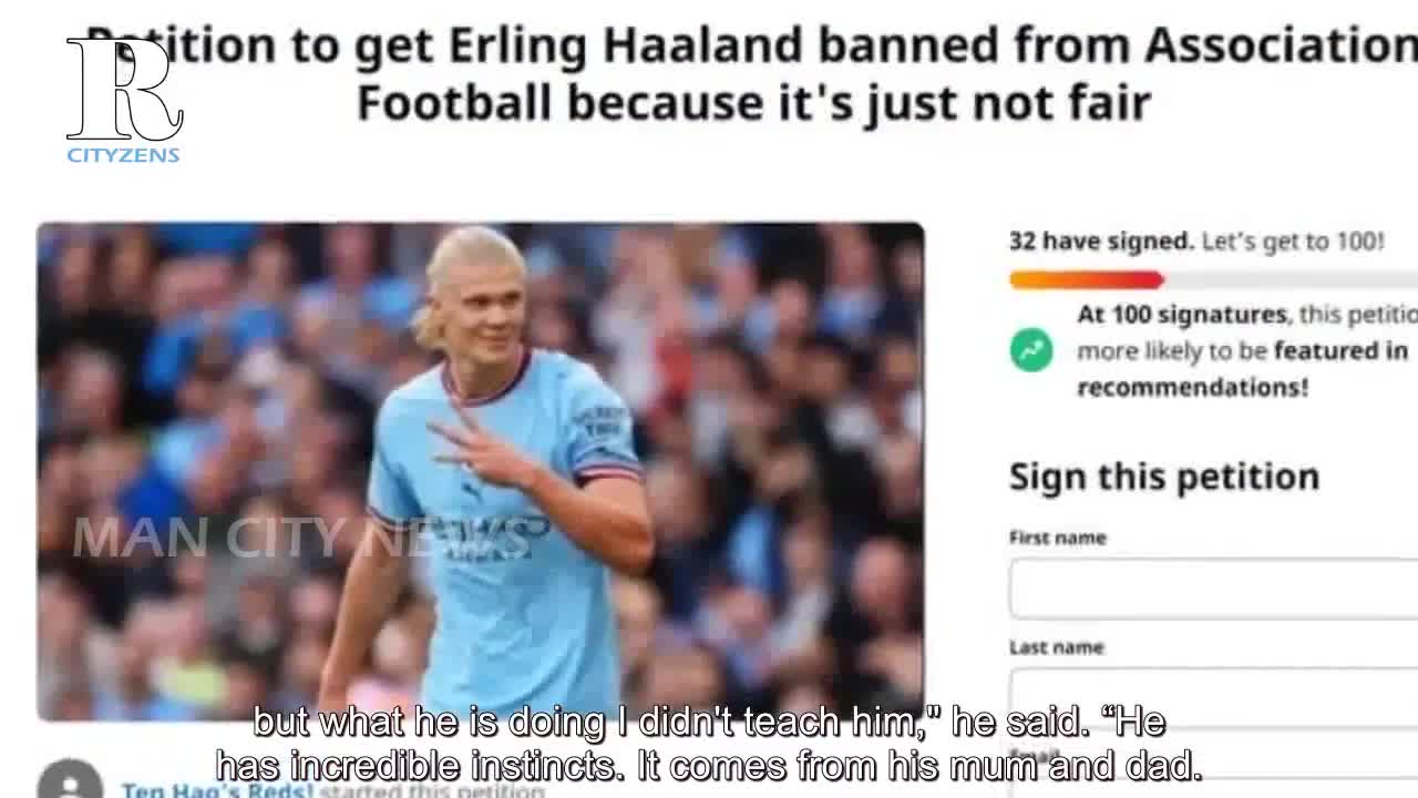 Petition started to ban Erling Haaland from playing for Manchester City