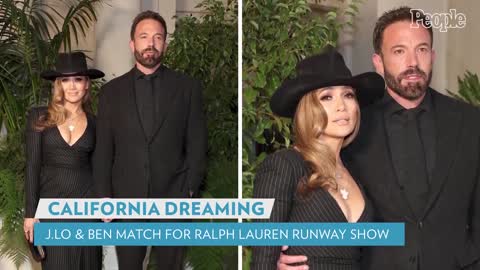 Jennifer Lopez and Ben Affleck Match in All-Black Ensembles at Ralph Lauren's Show PEOPLE