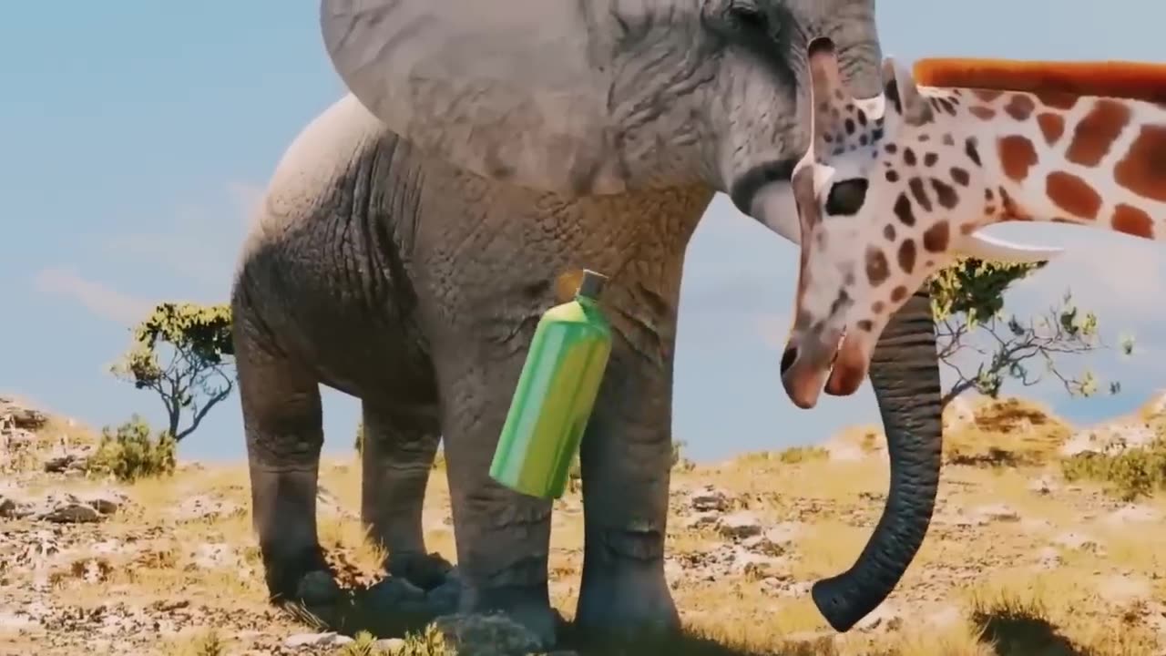 Elephant vs. Zirafa FIGHT