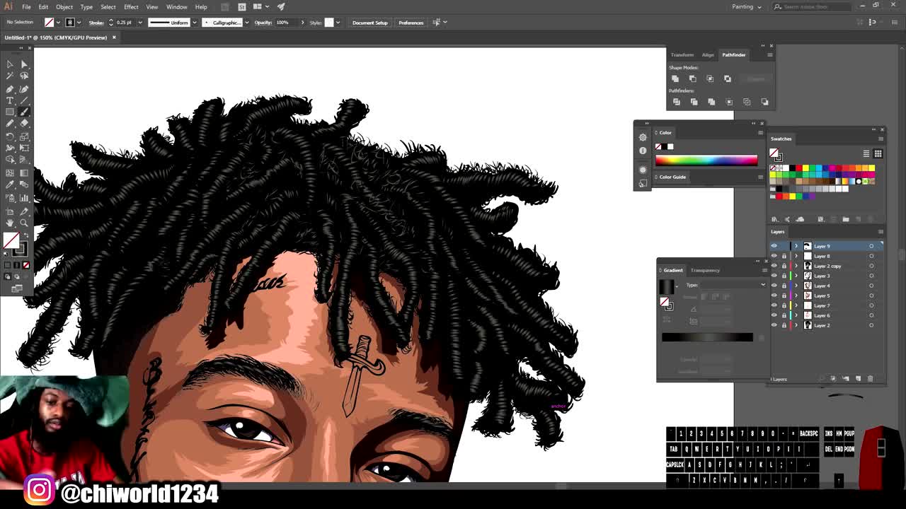 21 Savage's How To Cartoon Yourself: A Step-by-Step Guide ( ADOBE ILLUSTRATOR )