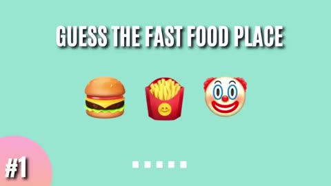 Guess The Fast Food Place by Emoji - Food Quiz