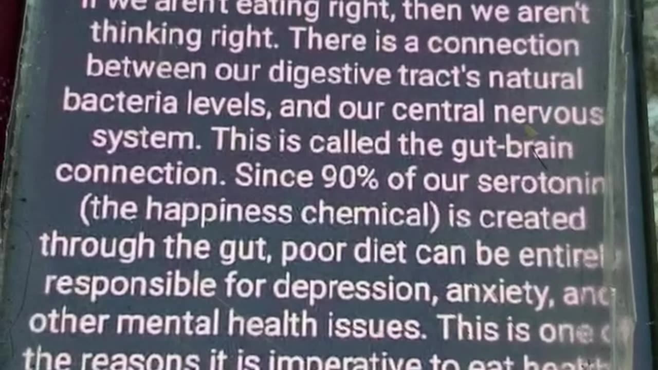 Gut -Brain connection - you eat bad food - you can’t think