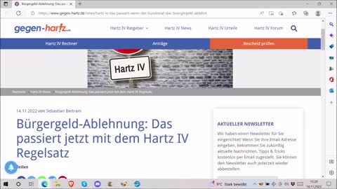 "Nachrichten an das deutsche Volk vom14.11.2022" ...
