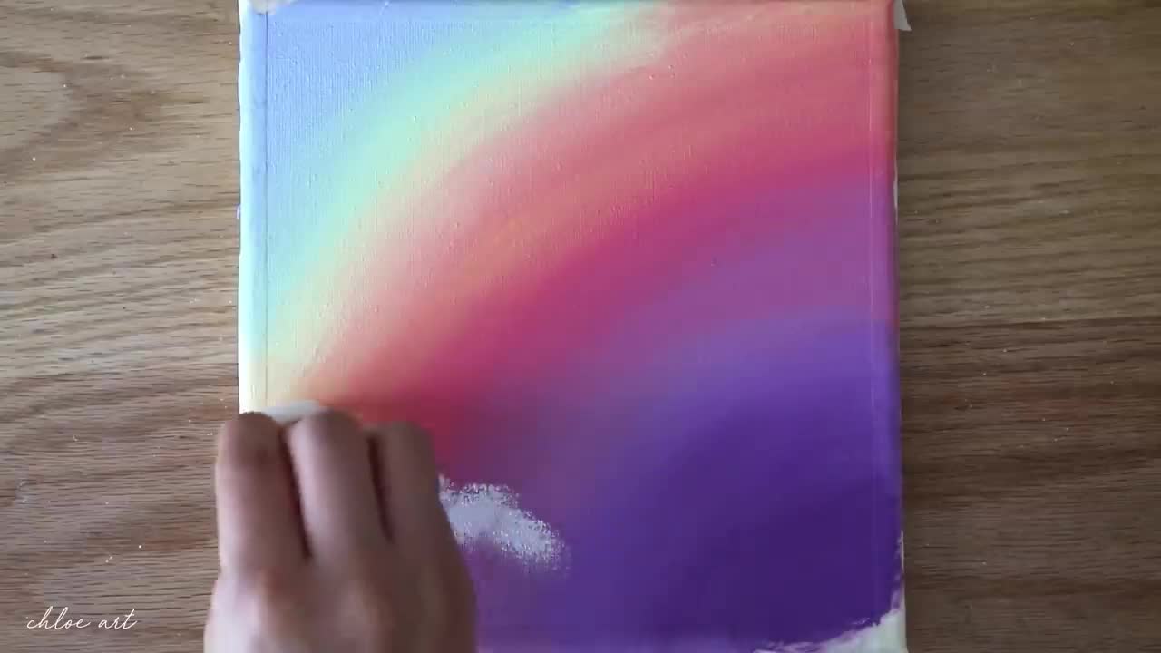 Dreamy Day 🌈Rainbow Sky & Clouds | Step by step Acrylic Painting #144