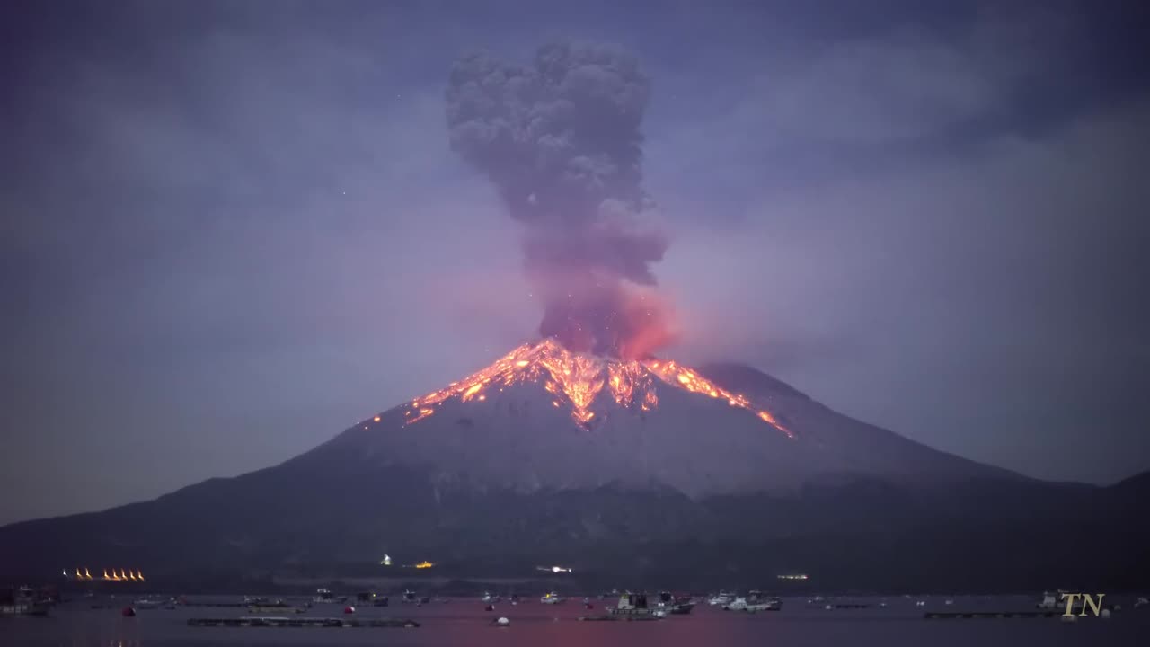 Explosive eruption of Sakurajima on November 12, 2019.